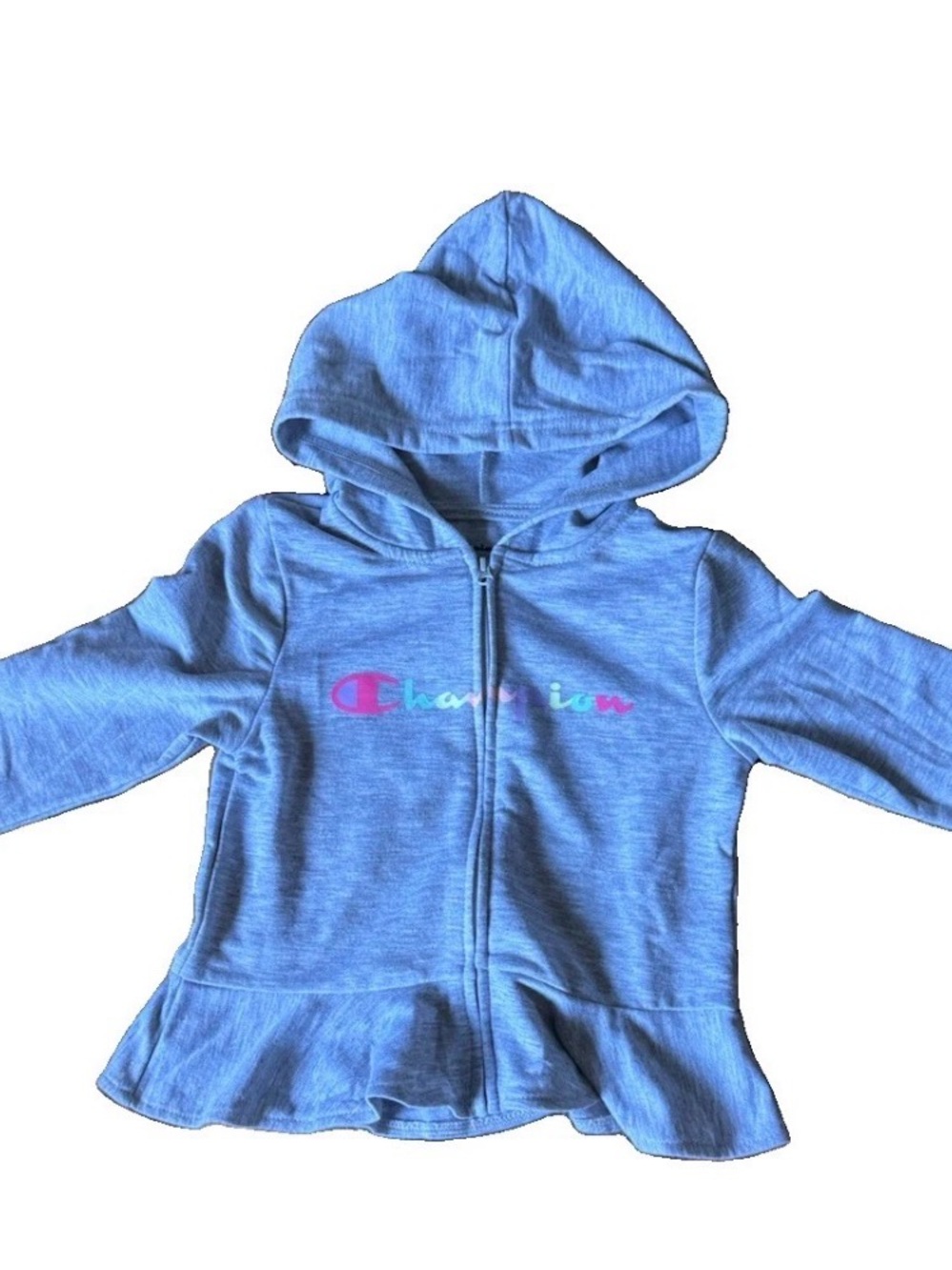 Champion Girls' Light Blue Hooded Zip Peplum Jacket